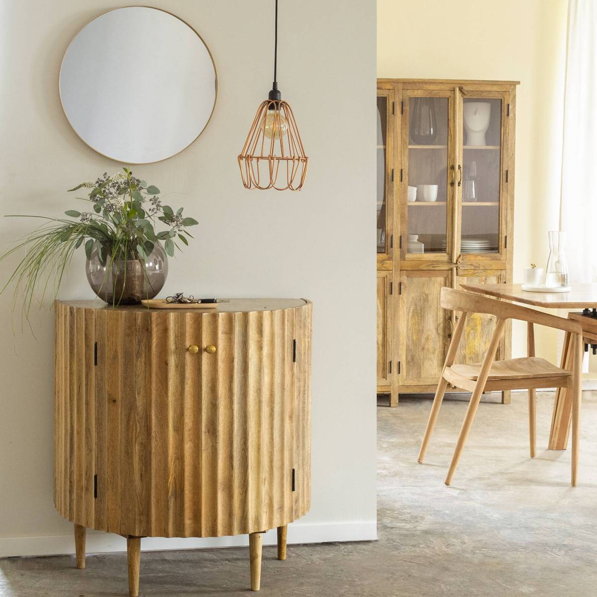 Petit buffet en bois de manguier et terrazzo Bao