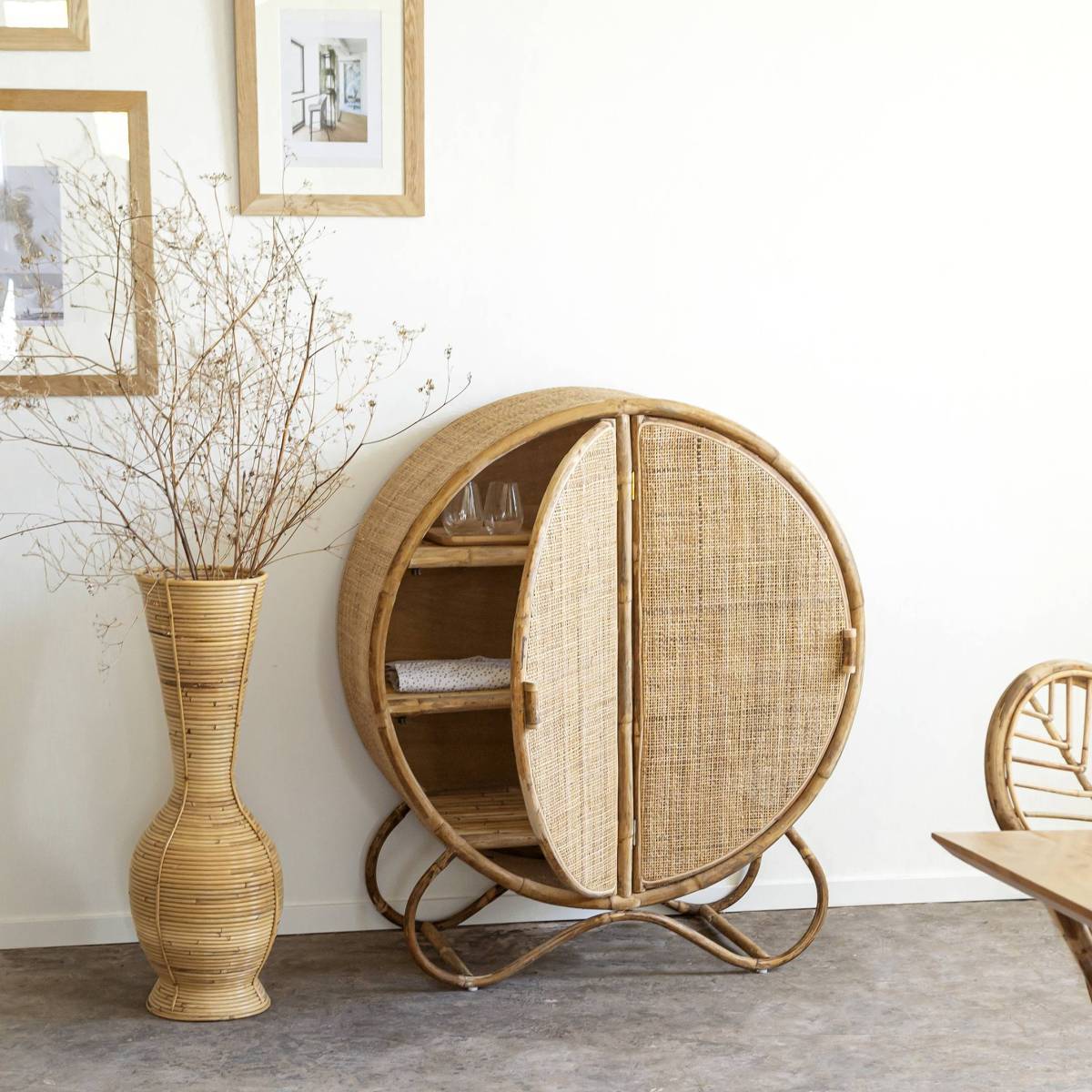Buffet rond en rotin Rim
