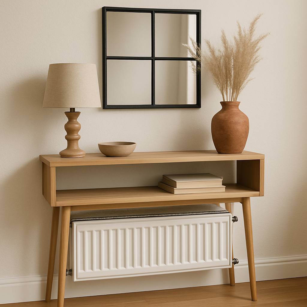 Meuble au-dessus d'un radiateur
