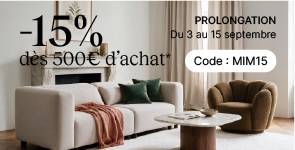 -15 % à partir de 500€ d'achat