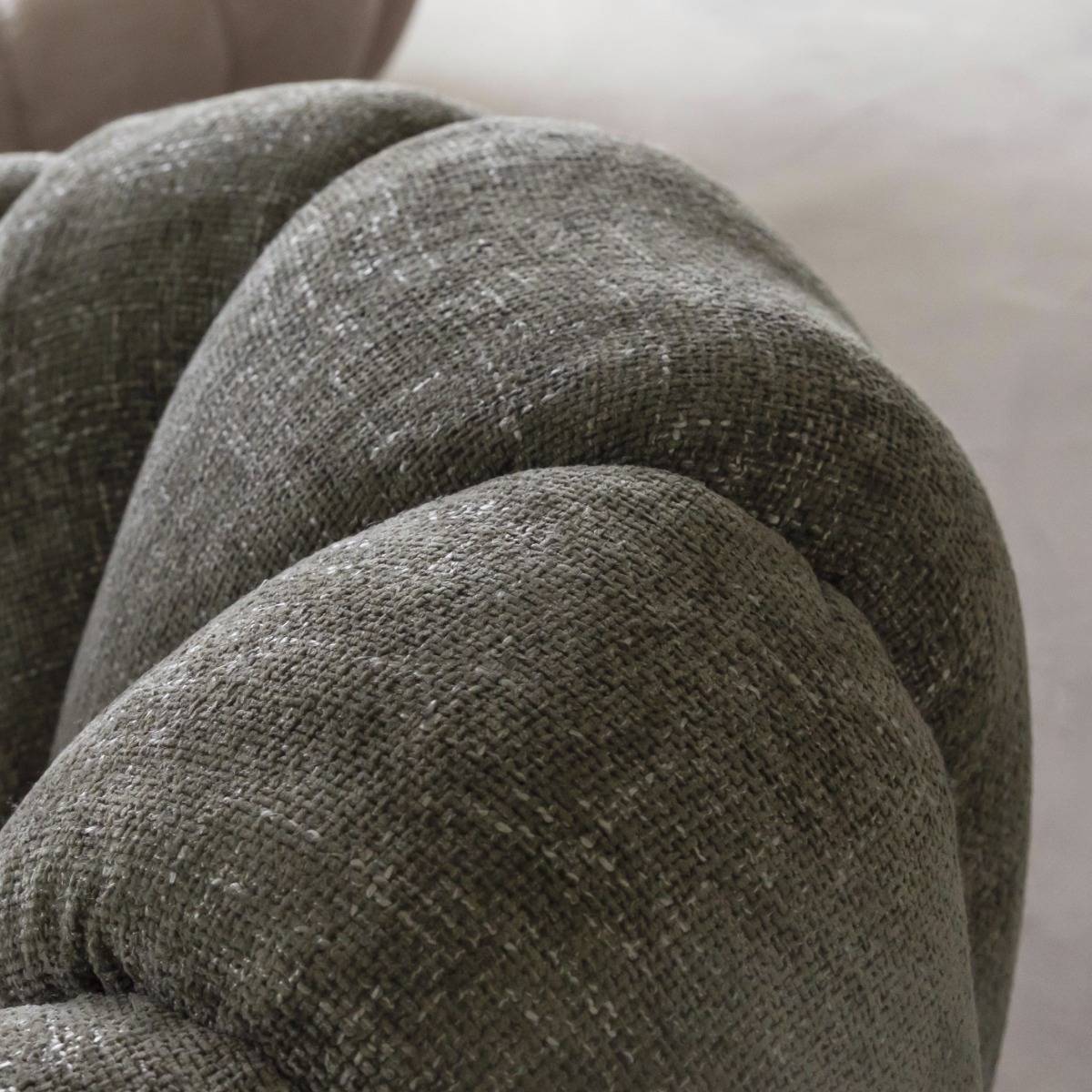 Fauteuil nuage en tissu vert gris Héléna