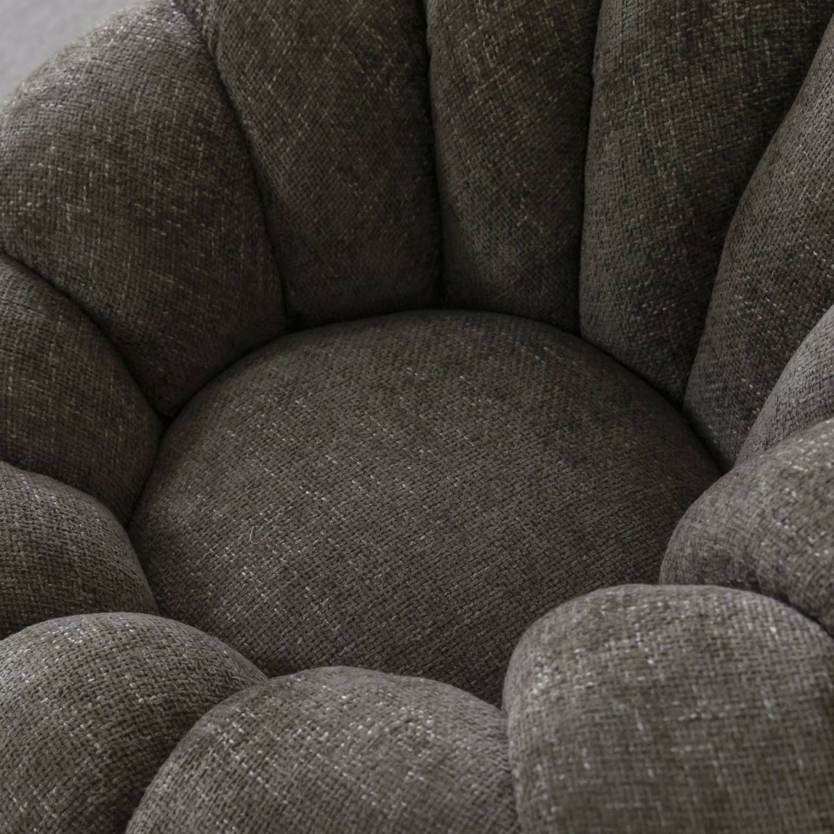 Fauteuil nuage en tissu vert gris Héléna