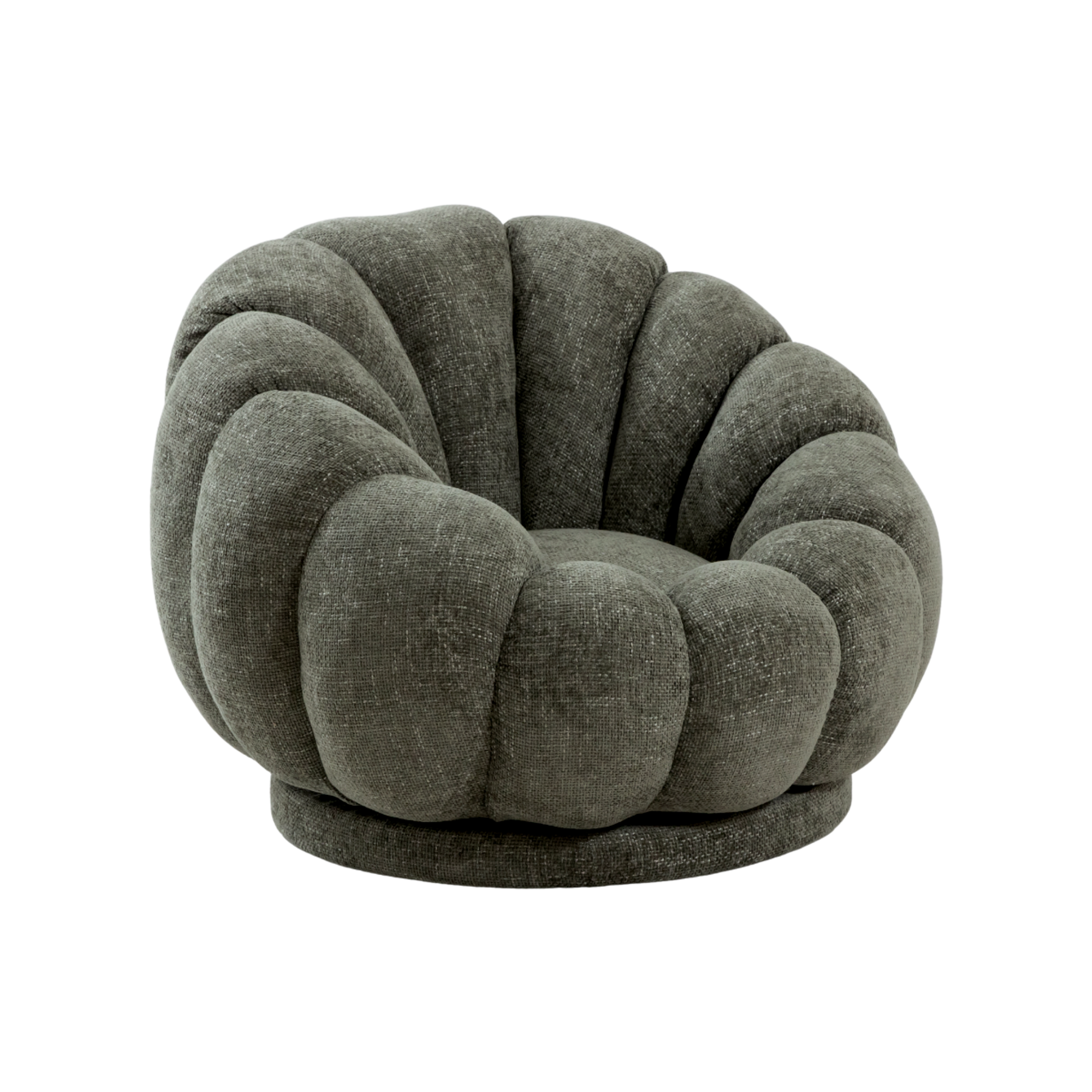 Fauteuil nuage en tissu vert gris Héléna