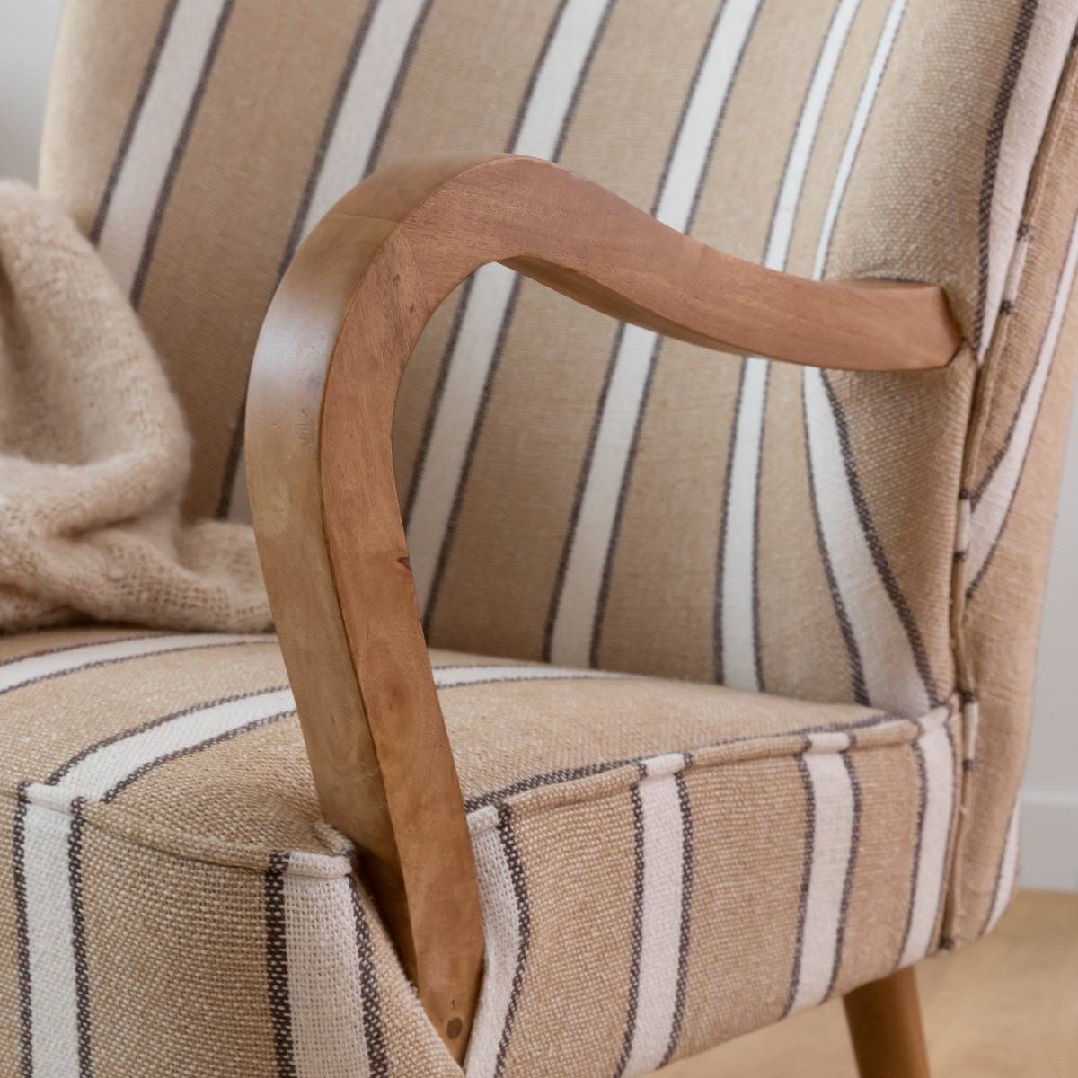 Fauteuil en coton rayures Castille