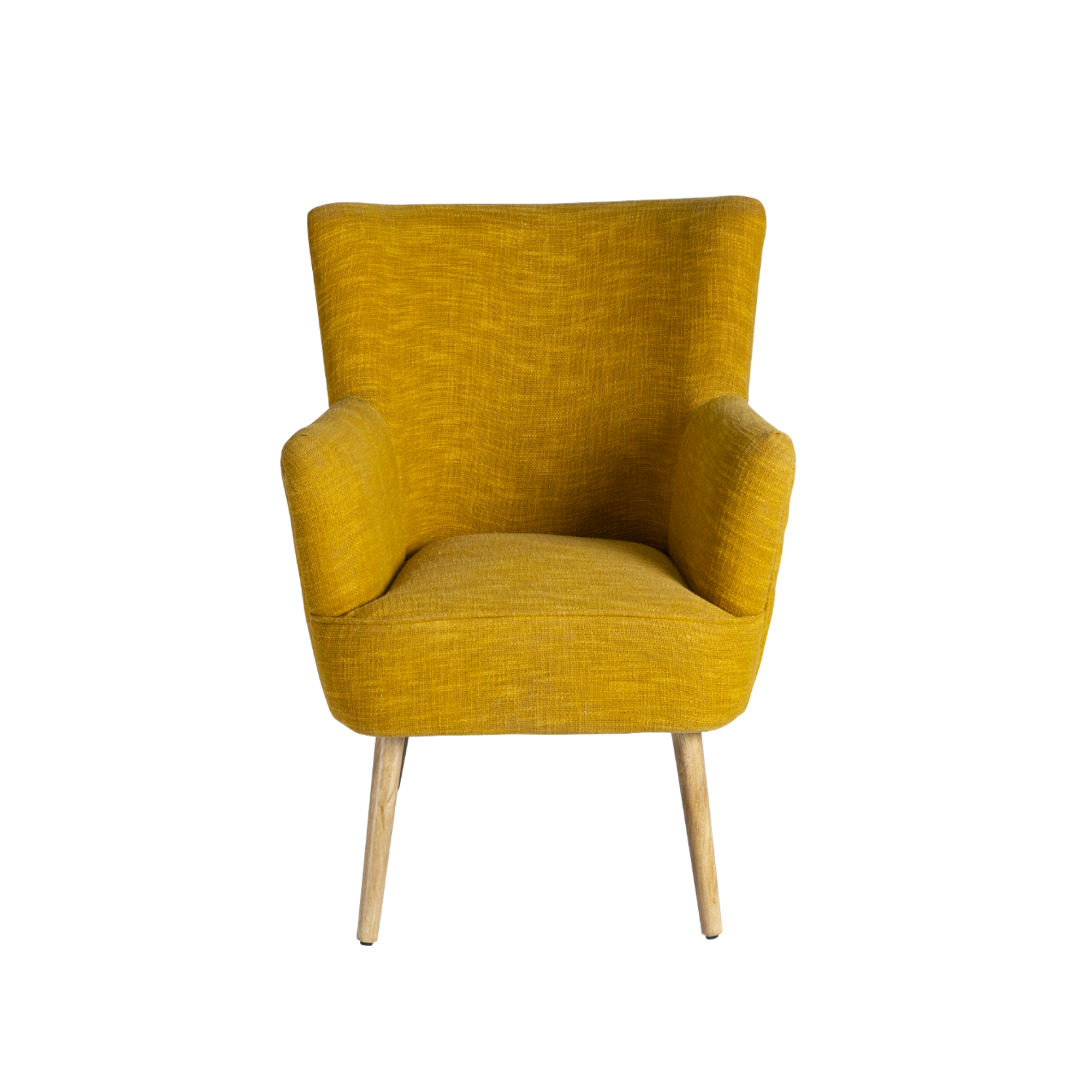 Fauteuil en coton jaune Castille