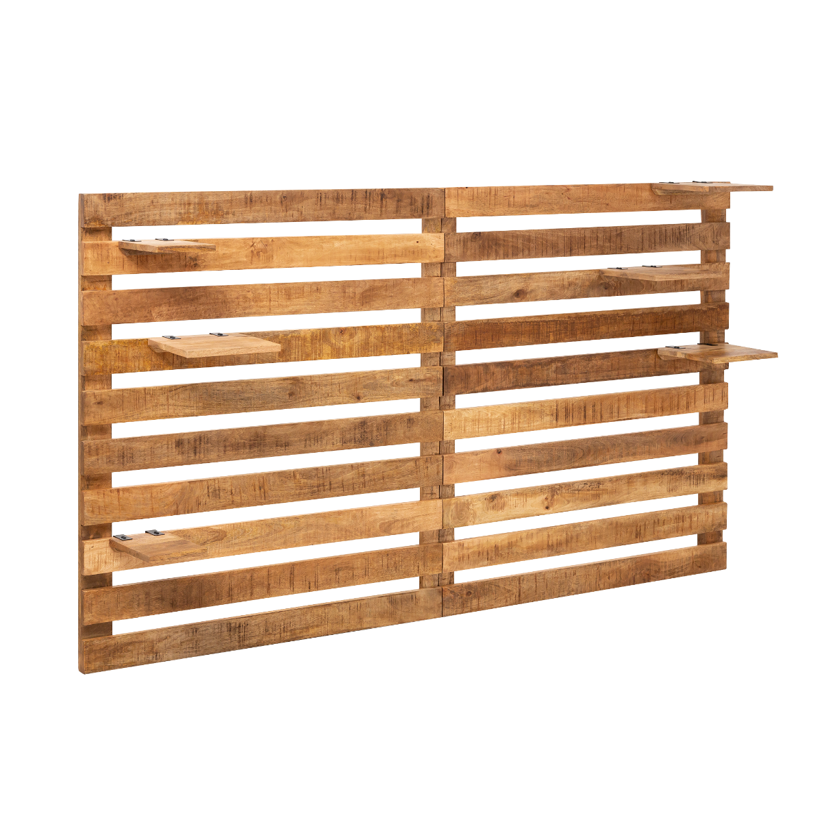 Tête de lit en bois avec étagère Marais