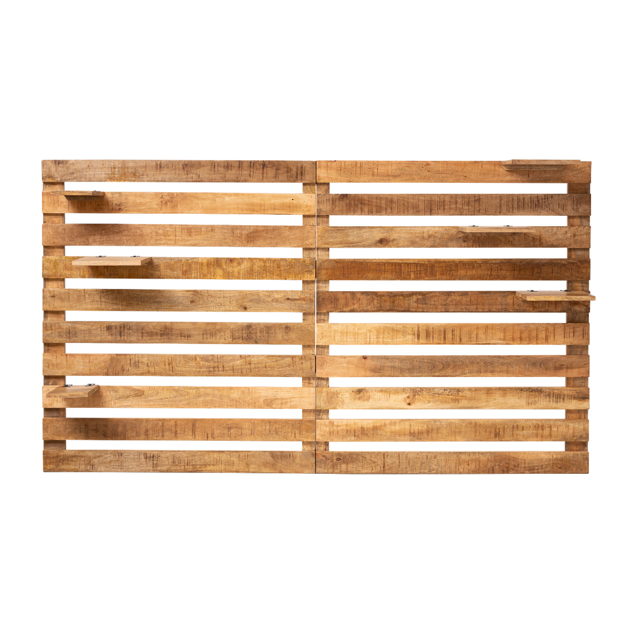 Tête de lit en bois avec étagère Marais