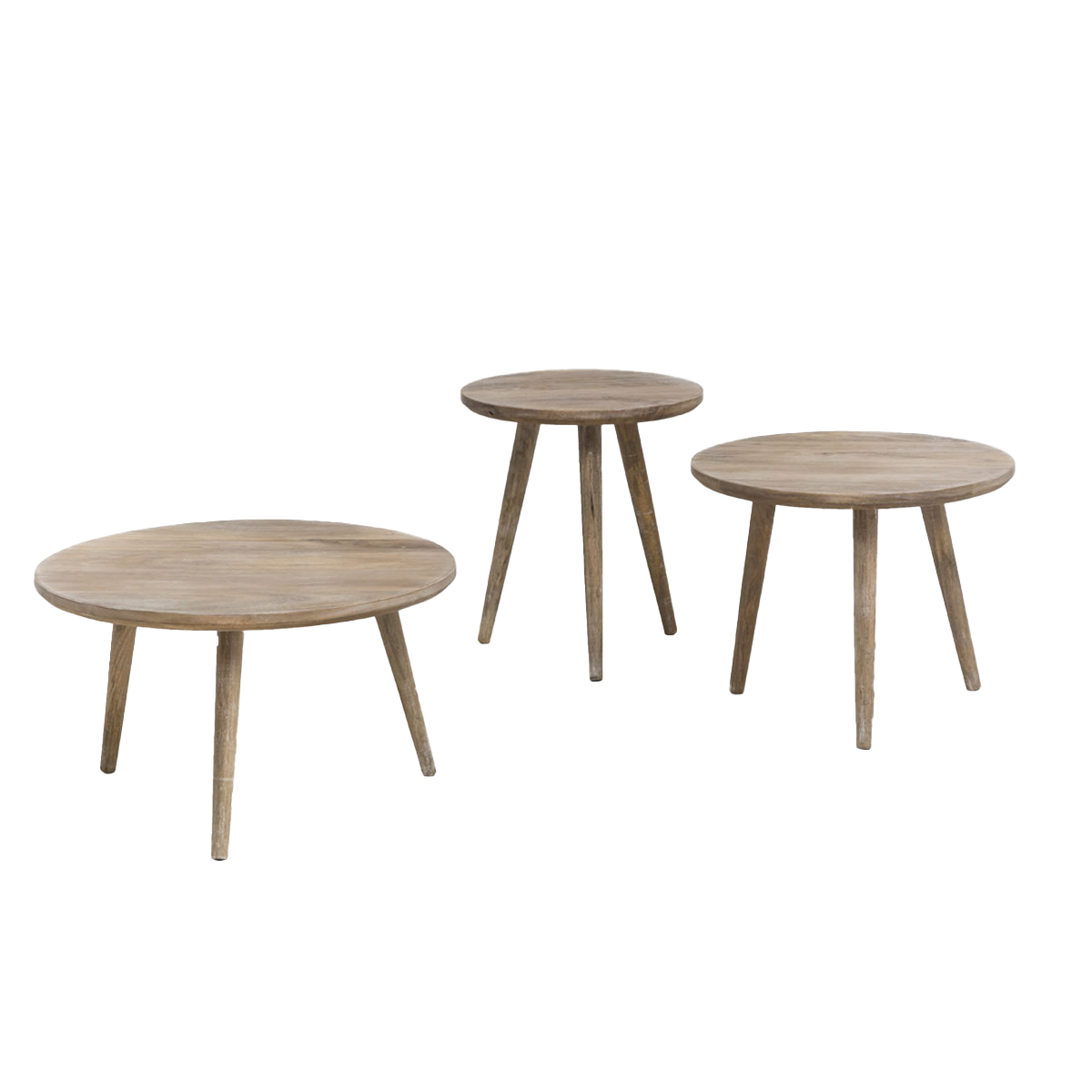 Table basse gigogne en bois de manguier Mykonos