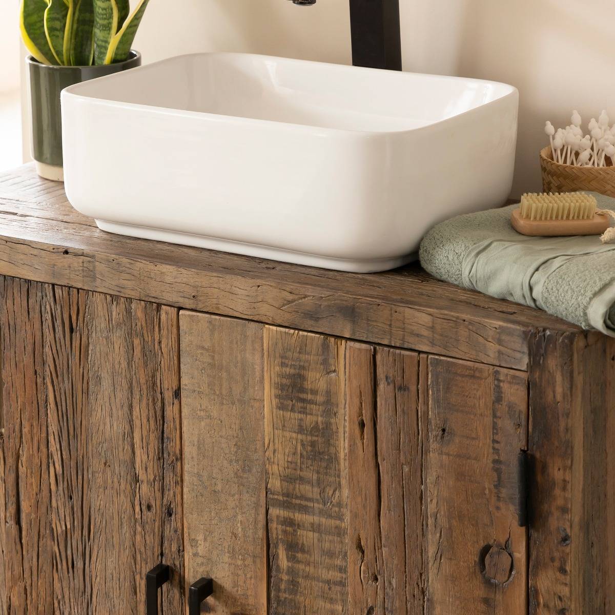Meuble sous vasque en bois recyclé Adrienne