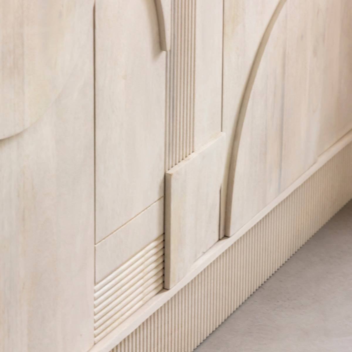 Buffet en bois de manguier blanchi Miliam
