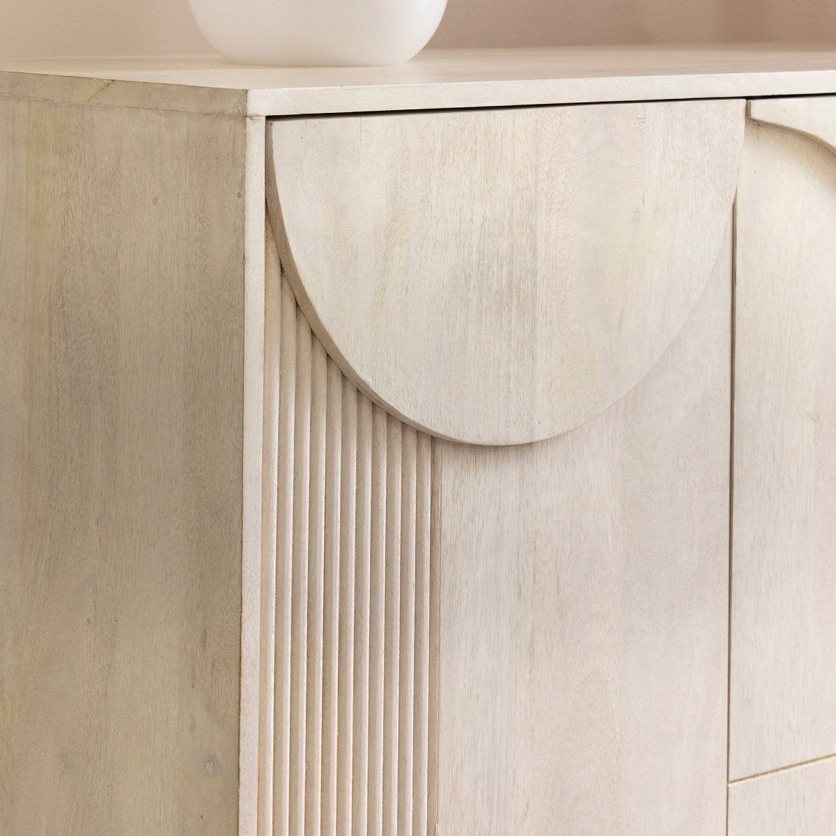 Buffet en bois de manguier blanchi Miliam
