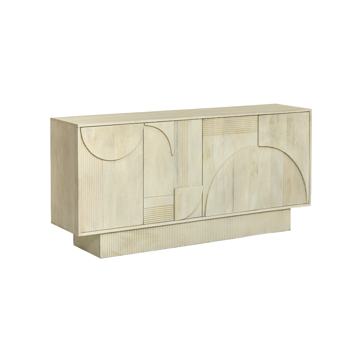 Buffet en bois de manguier blanchi Miliam