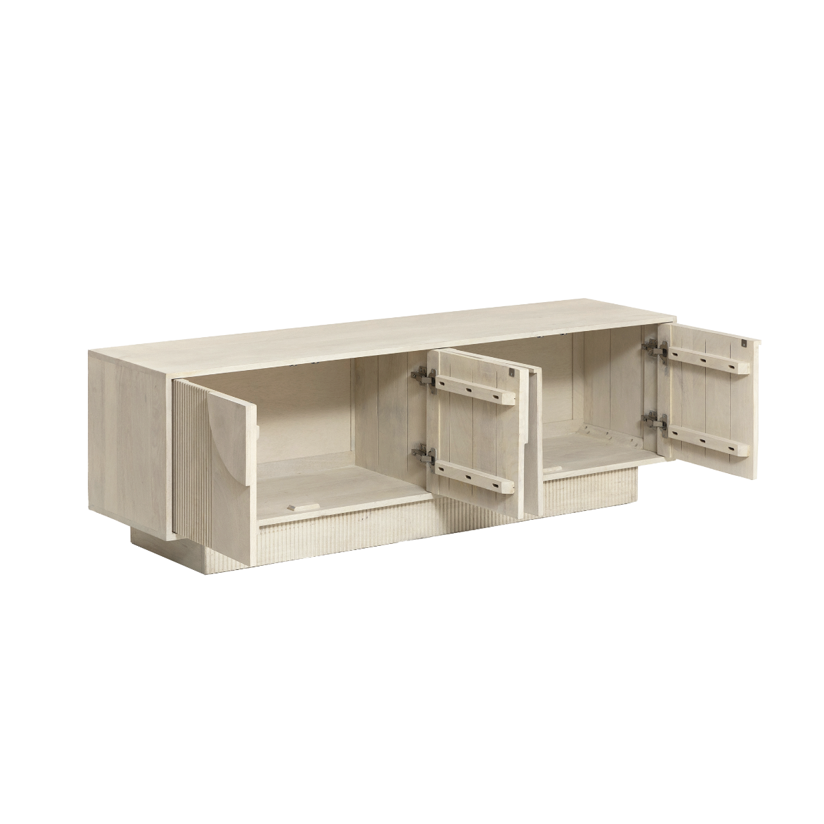 Meuble TV en bois de manguier blanchi Miliam