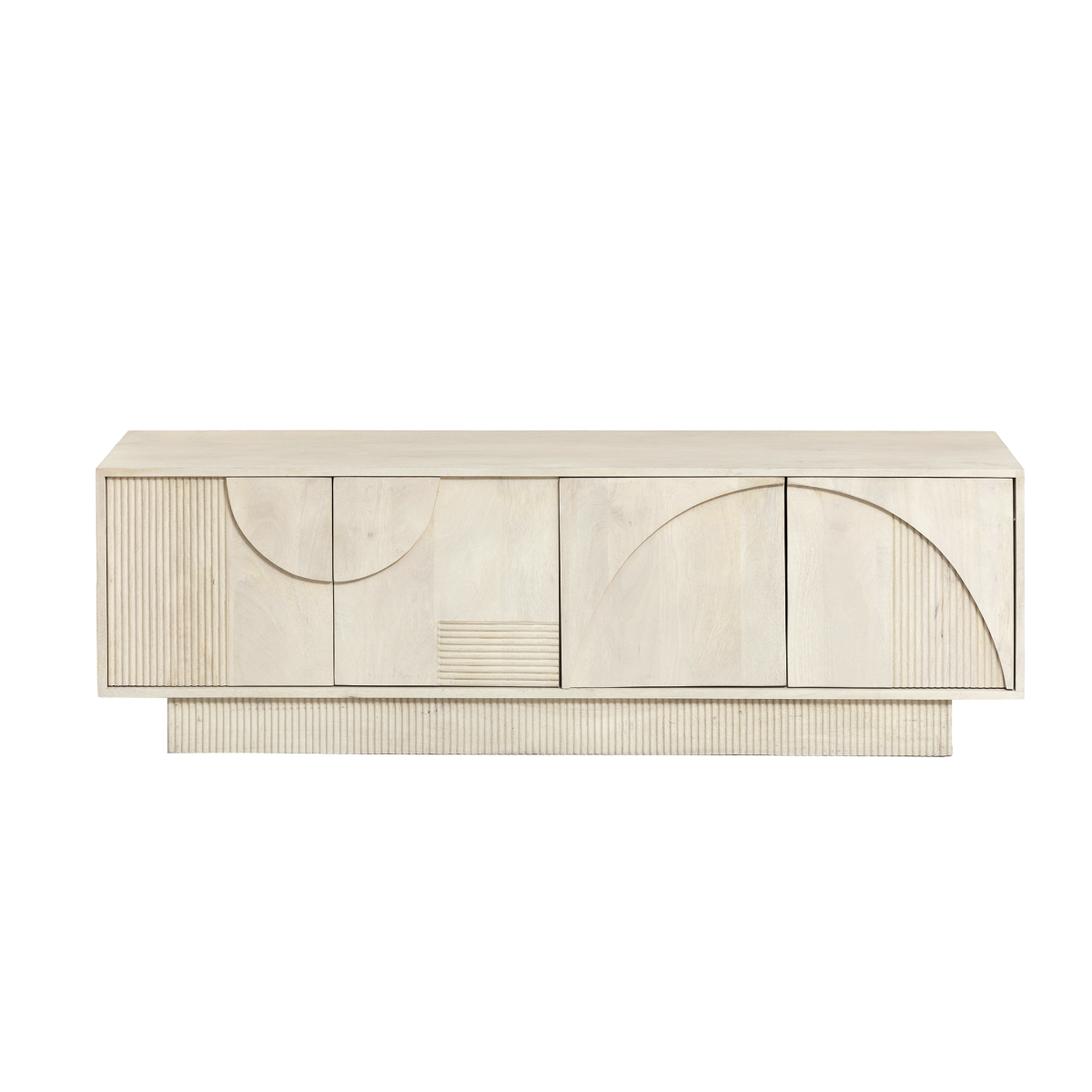 Meuble TV en bois de manguier blanchi Miliam