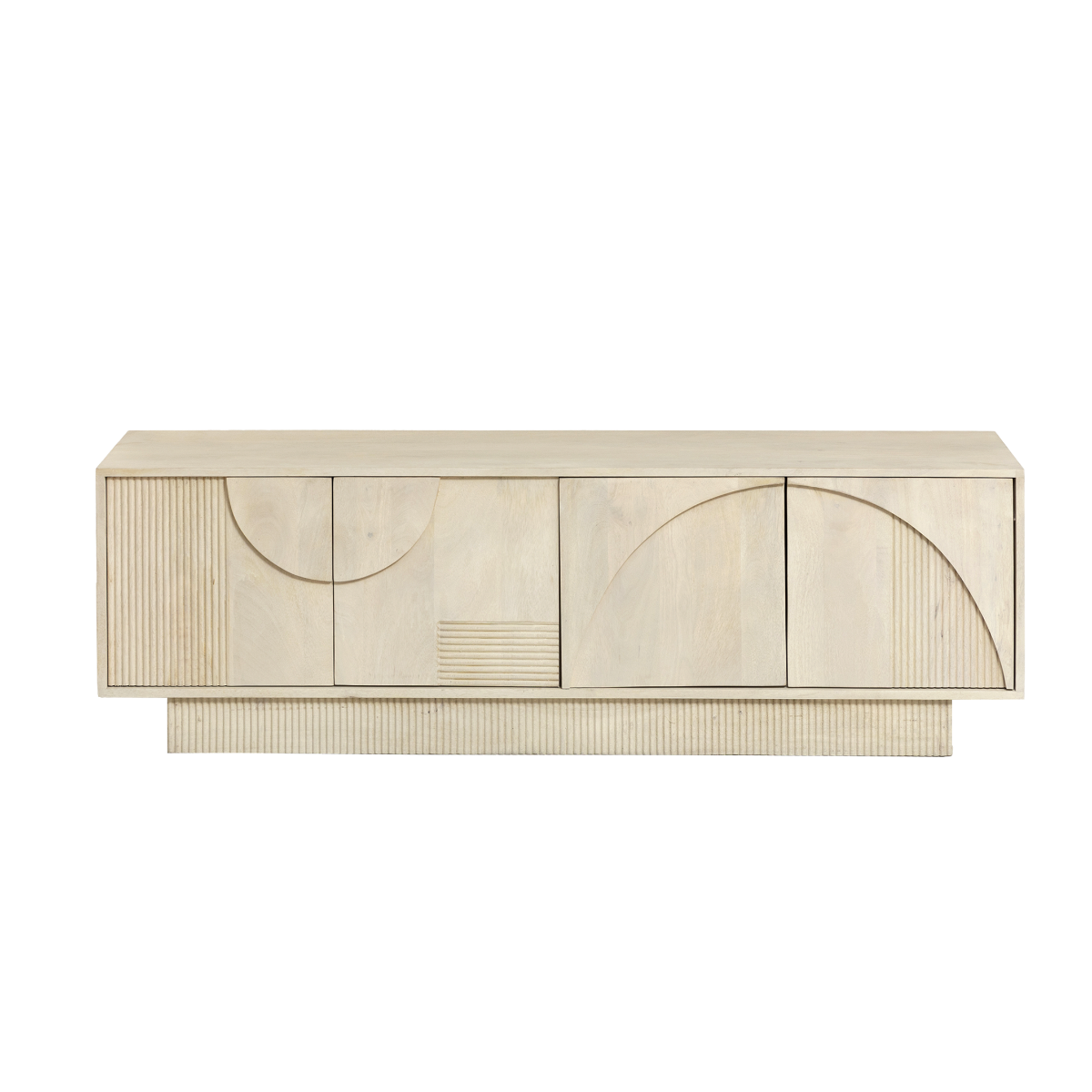 Meuble TV en bois de manguier blanchi Miliam