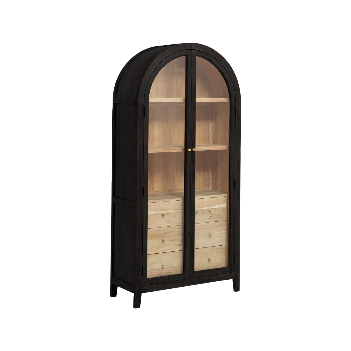 Vitrine en bois d'acacia noire Oryssa