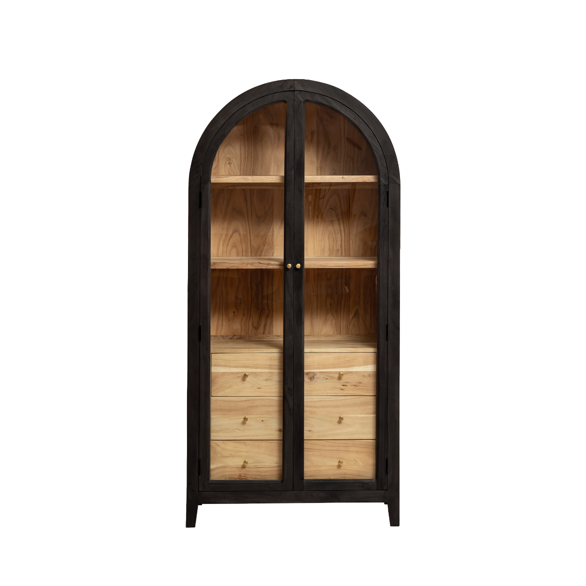 Vitrine en bois d'acacia noire Oryssa