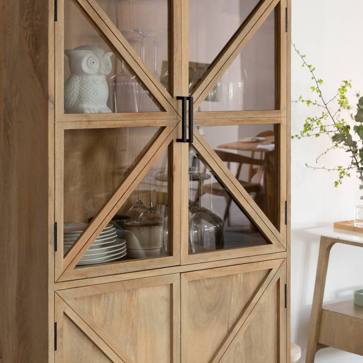 Vitrine en bois de manguier Thalia