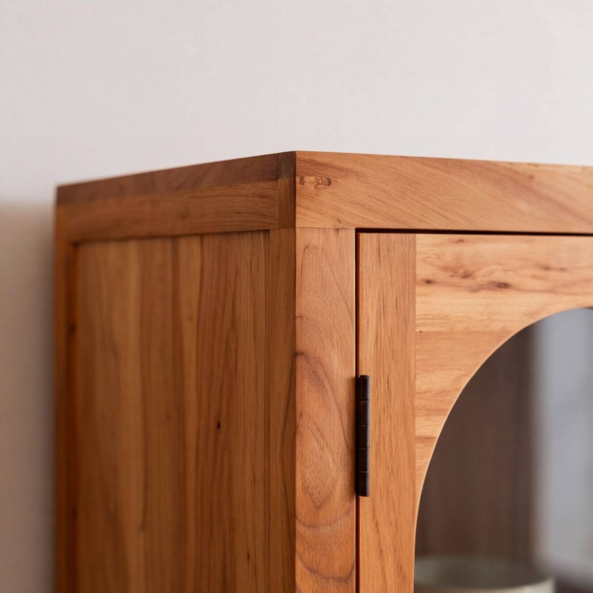 Vitrine en bois d'acacia Aurina