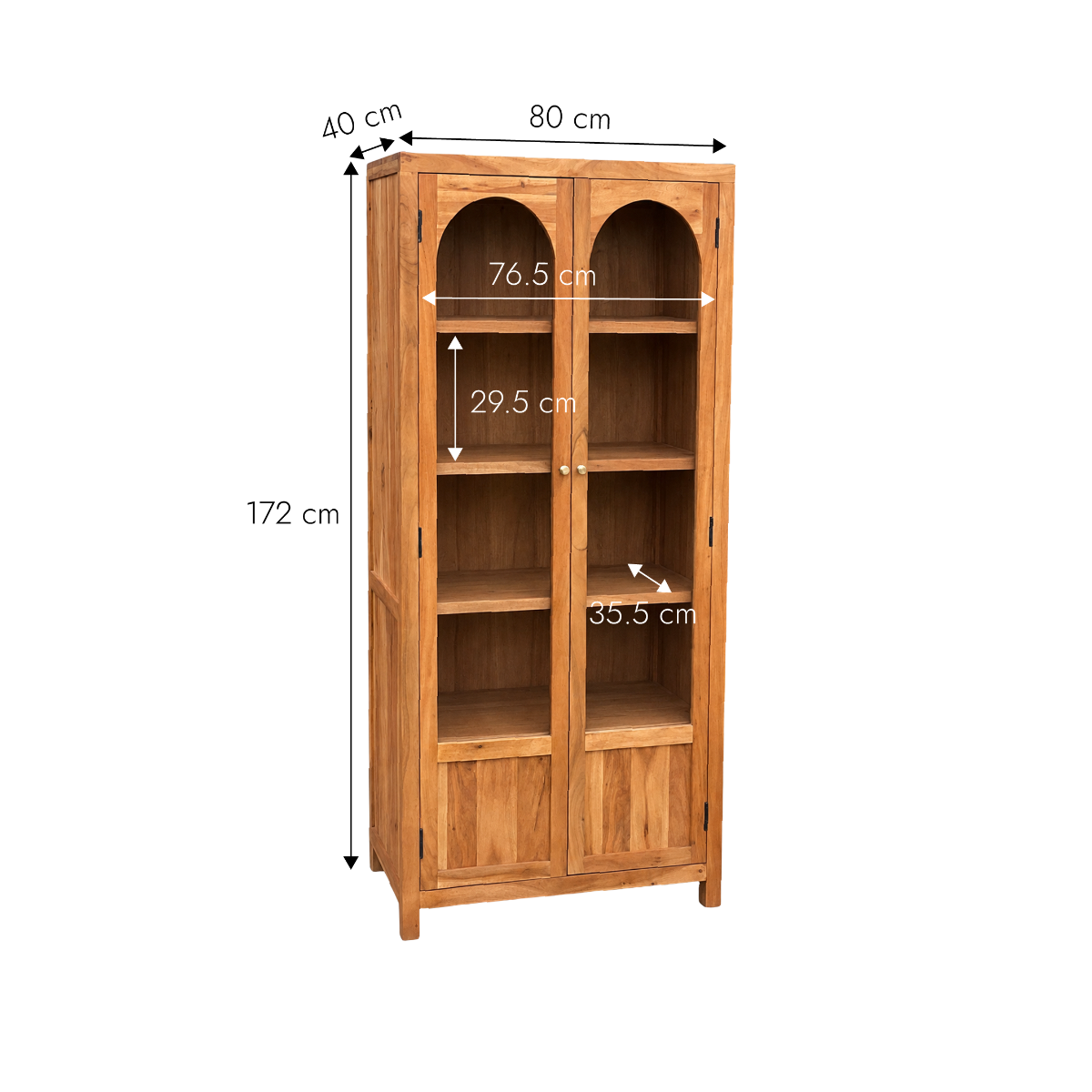 Vitrine en bois d'acacia Aurina