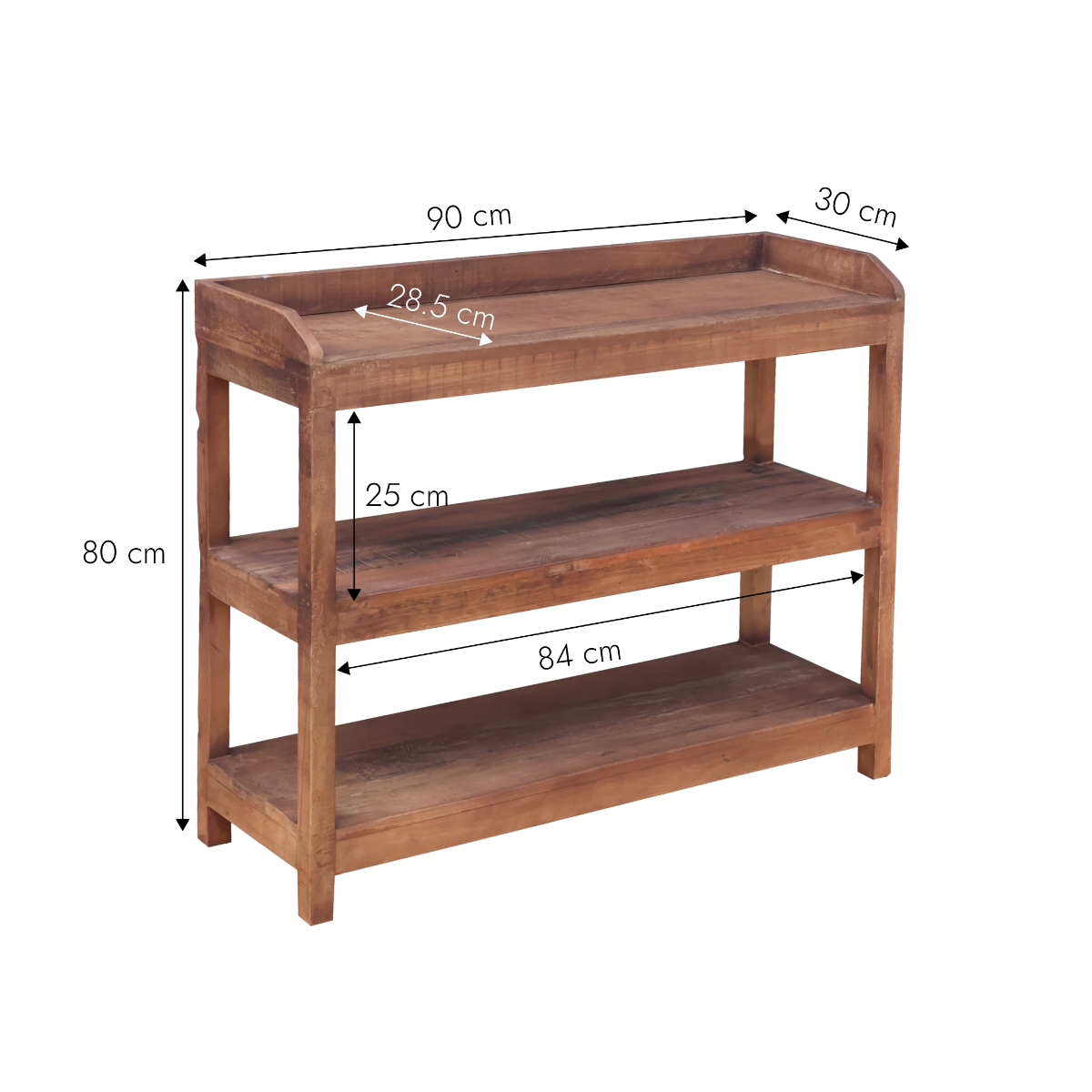 Console en bois recyclé Indra