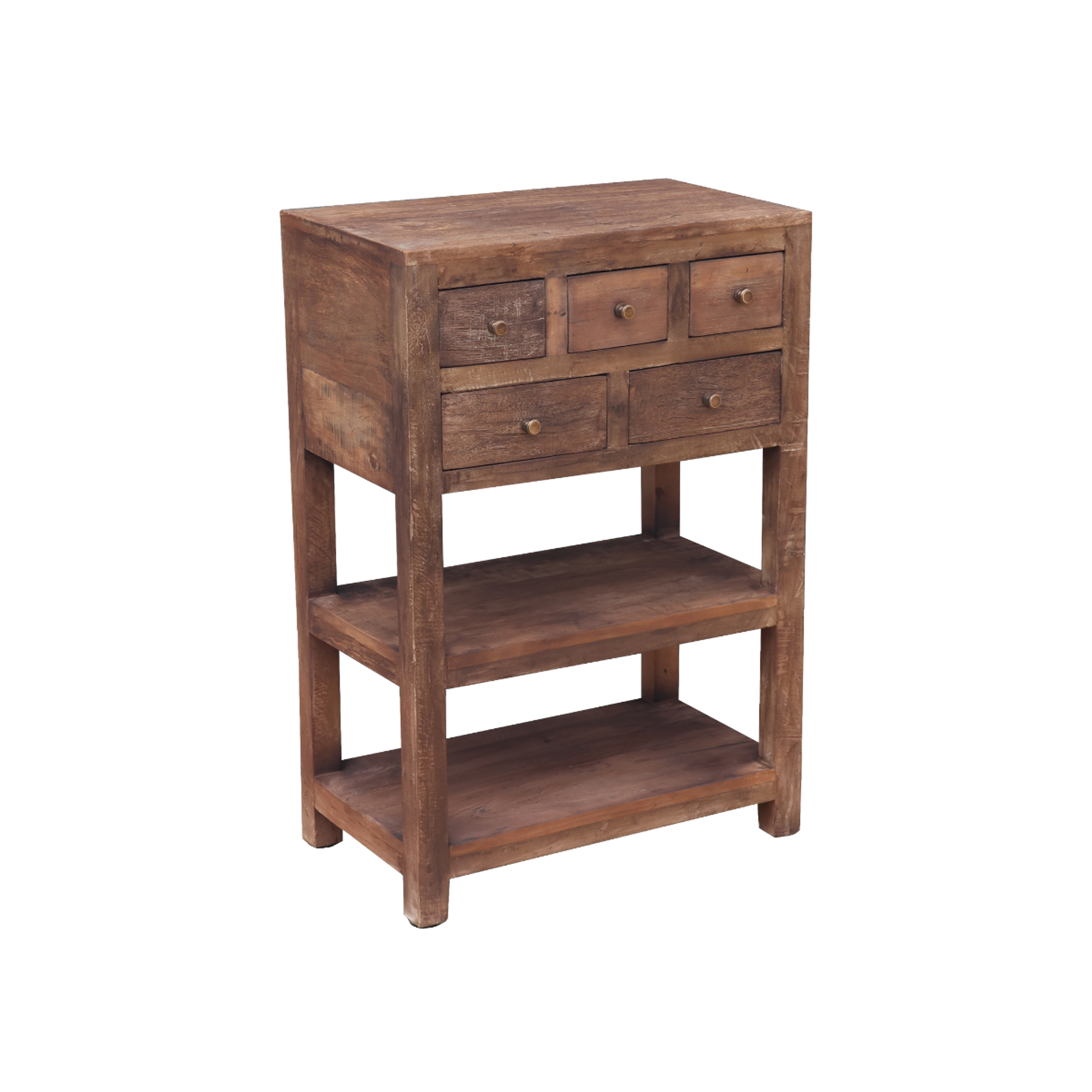 Console avec tiroirs en bois recyclé Indra