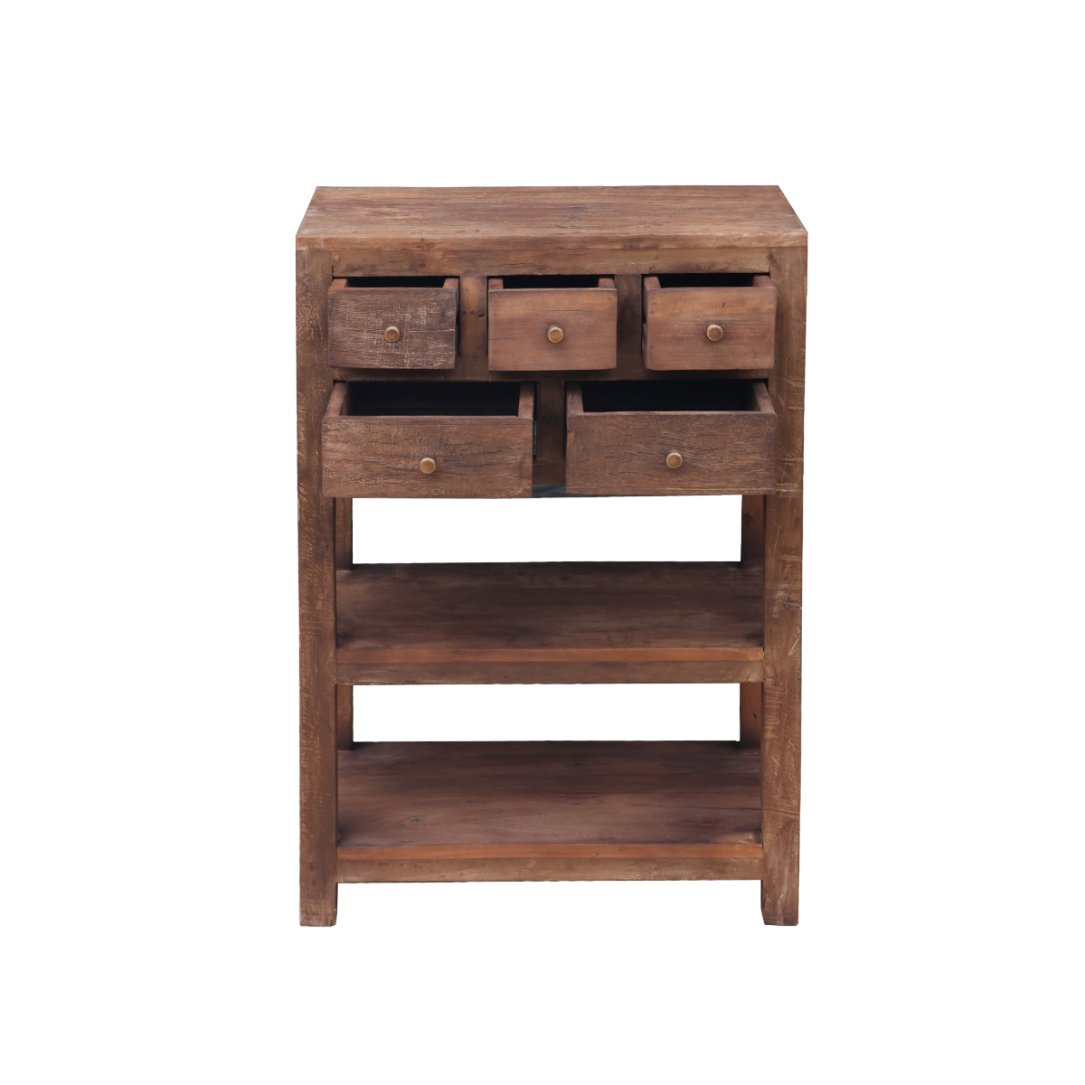 Console avec tiroirs en bois recyclé Indra