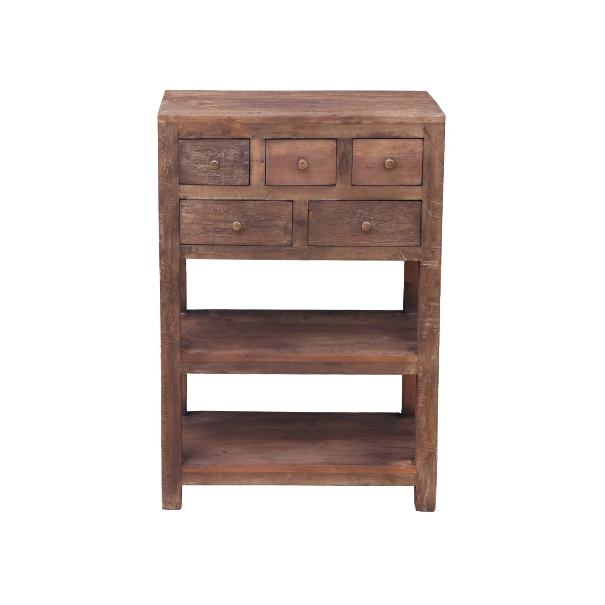Console avec tiroirs en bois recyclé Indra