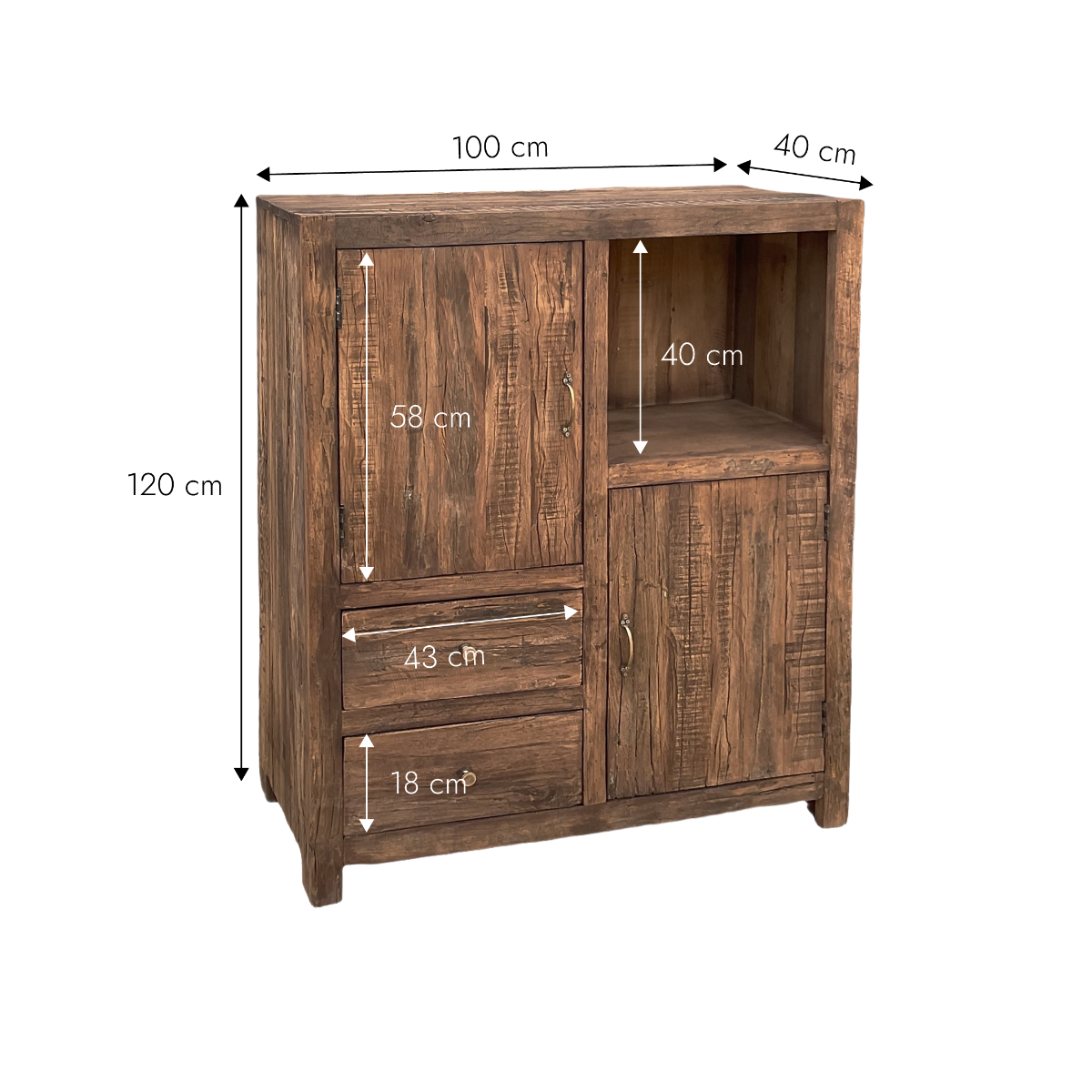 Petite armoire en bois recyclé Indra