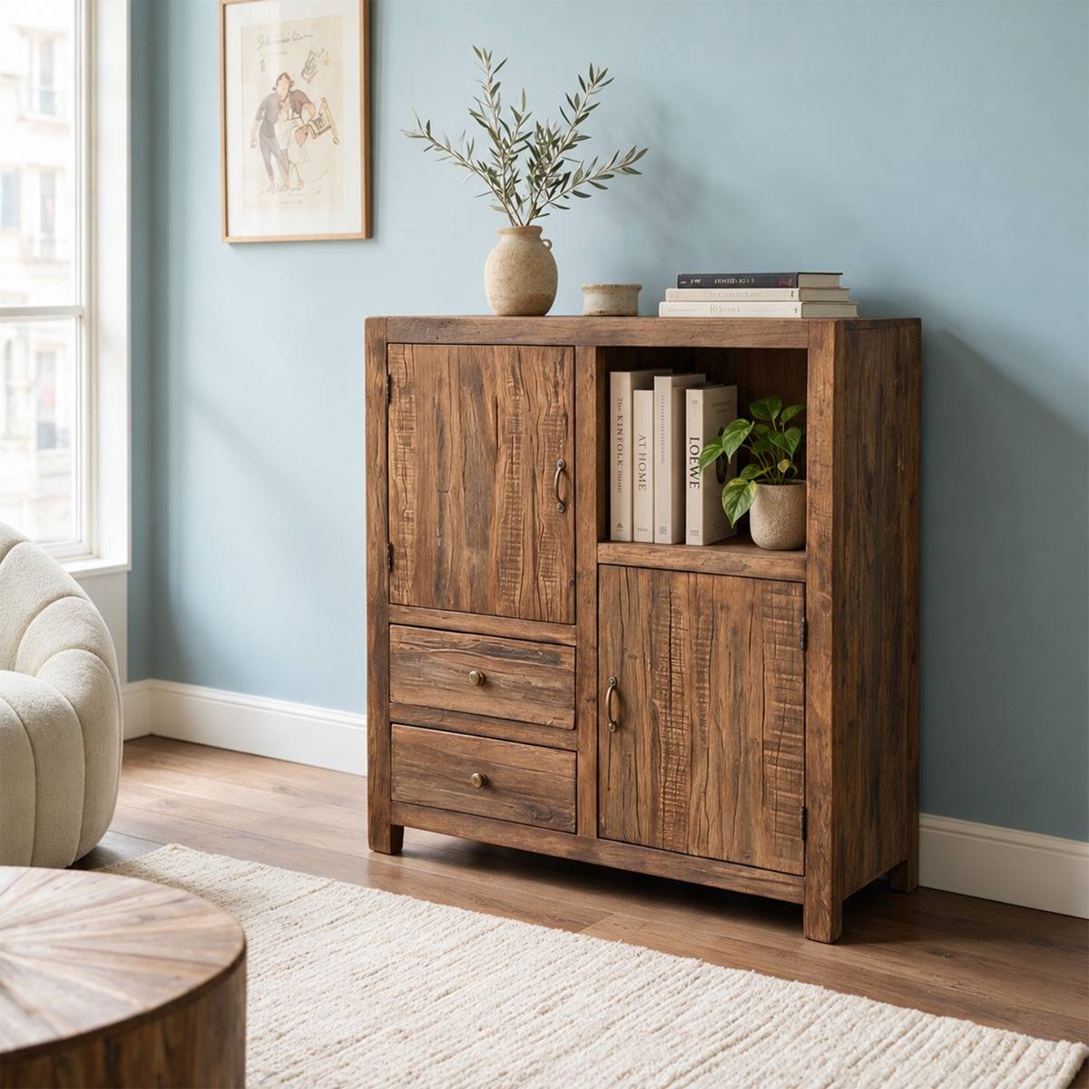 Petite armoire en bois recyclé Indra
