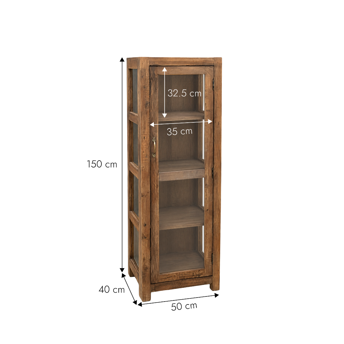 Vitrine en bois recyclé Indra