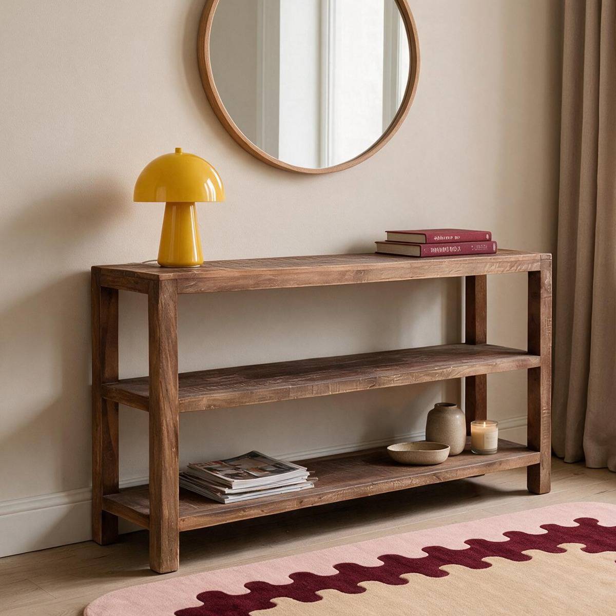 Console 3 étagères en bois recyclés Indra