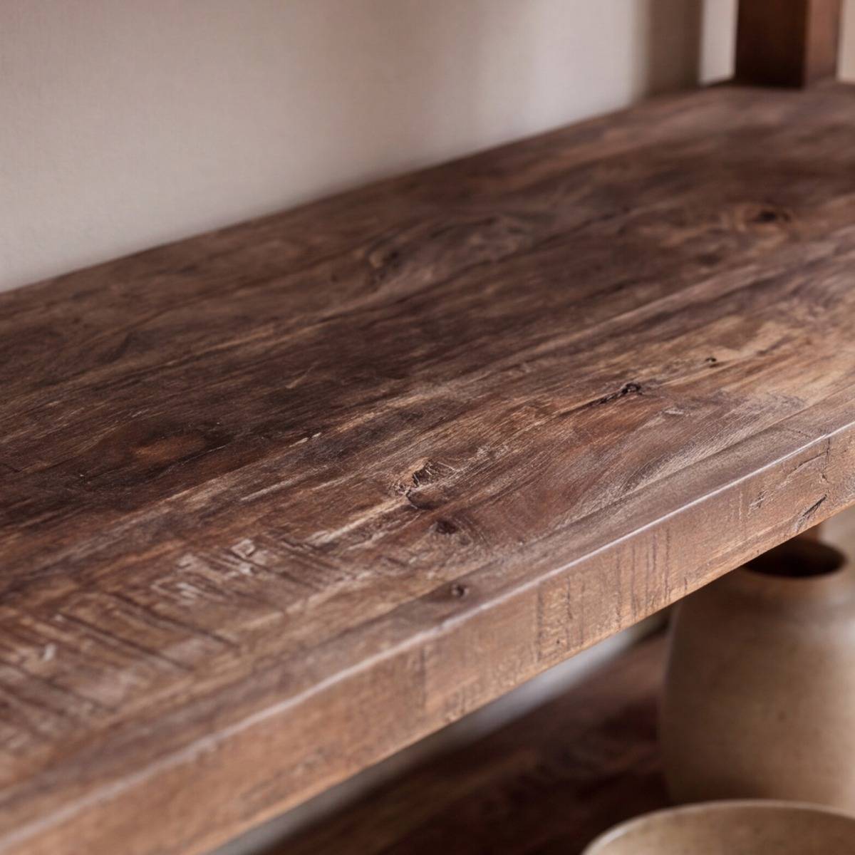 Console 3 étagères en bois recyclés Indra