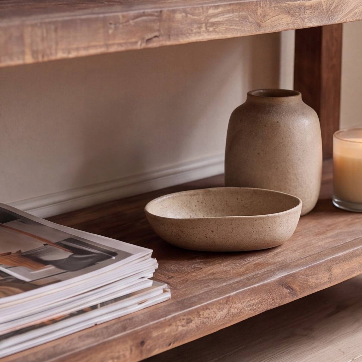 Console 3 étagères en bois recyclés Indra