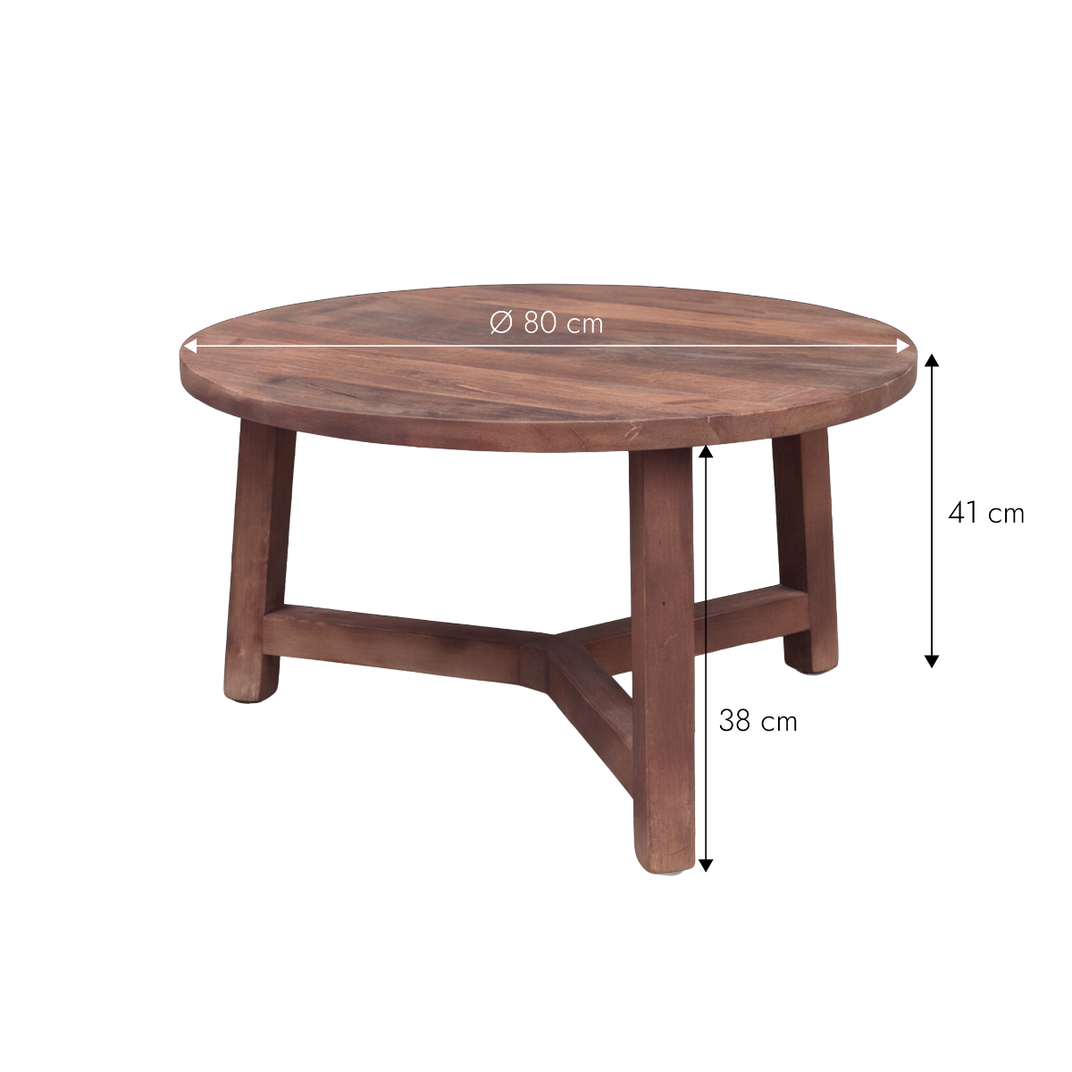 Table basse ronde en bois recyclé Nolah