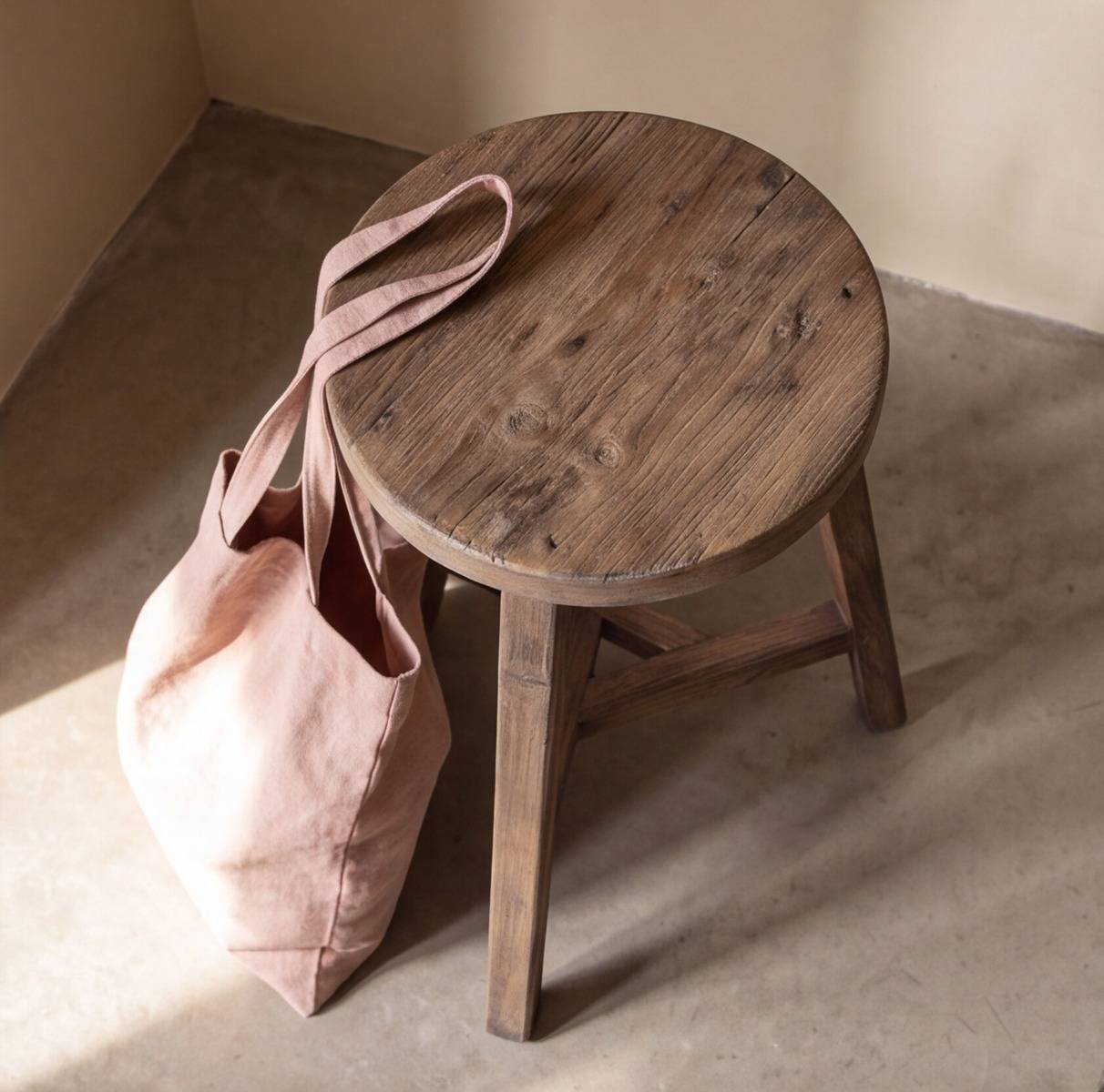 Tabouret en bois recyclé Nolah