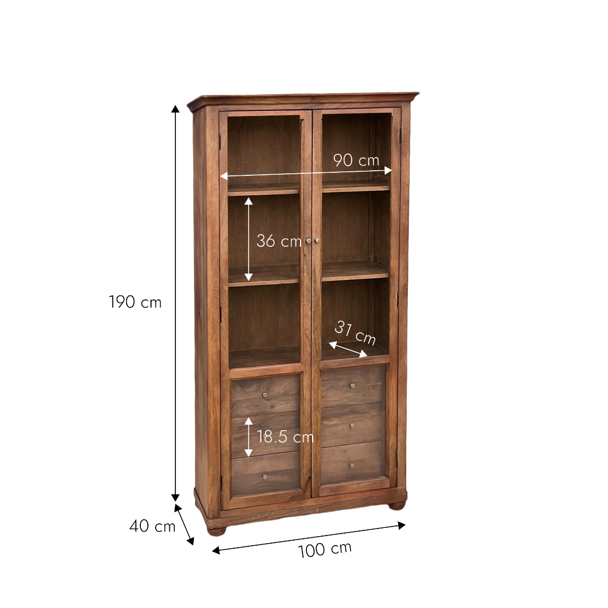 Vitrine en bois recyclé Indra