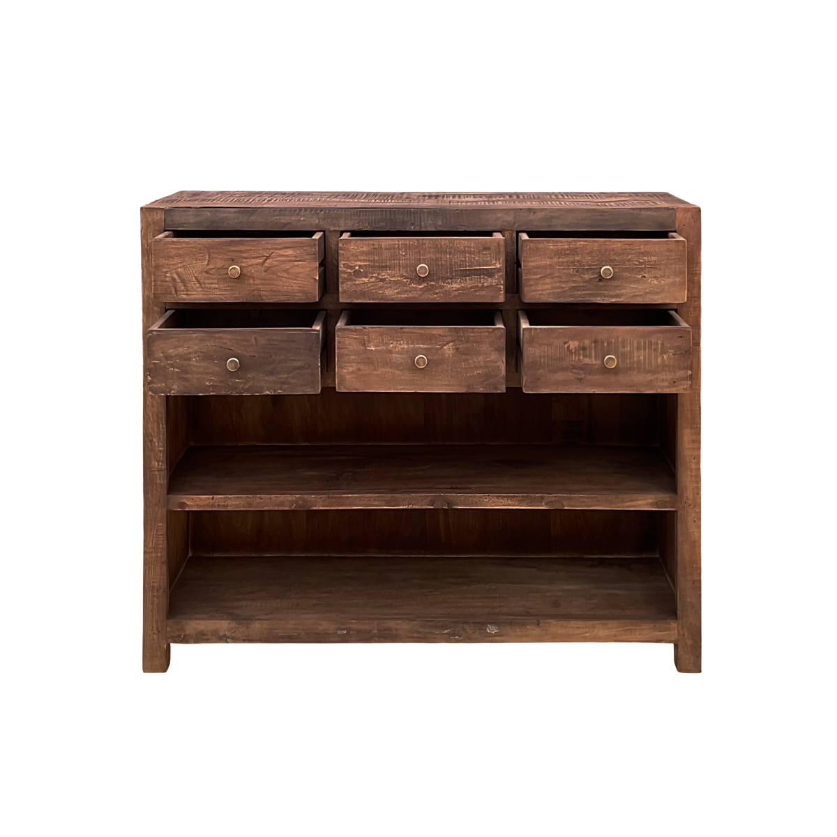 Buffet 6 tiroirs en bois recyclé Indra