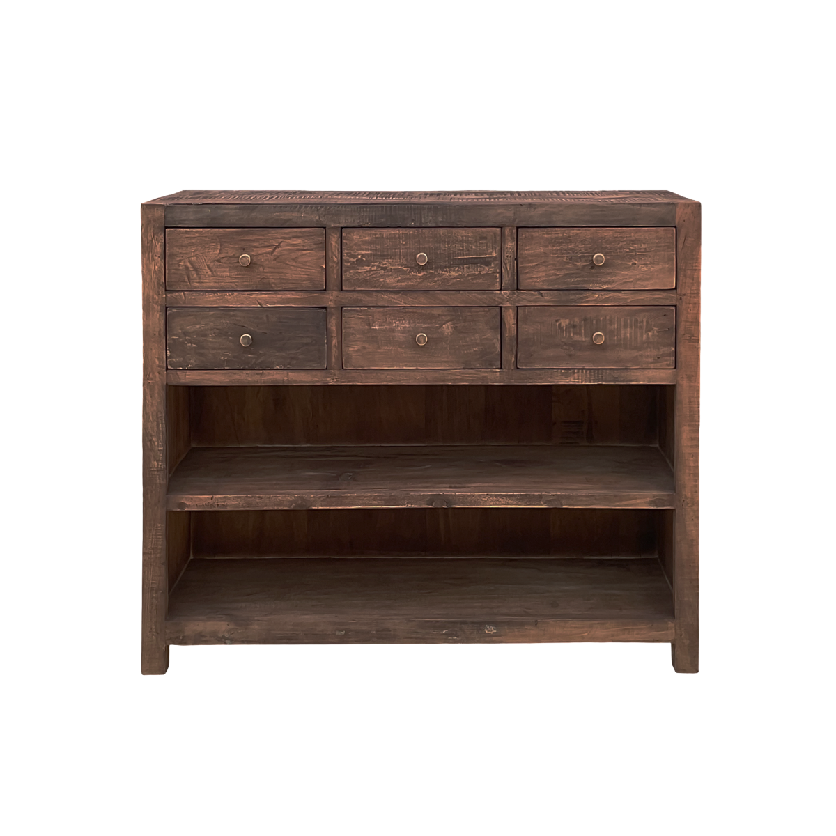 Buffet 6 tiroirs en bois recyclé Indra