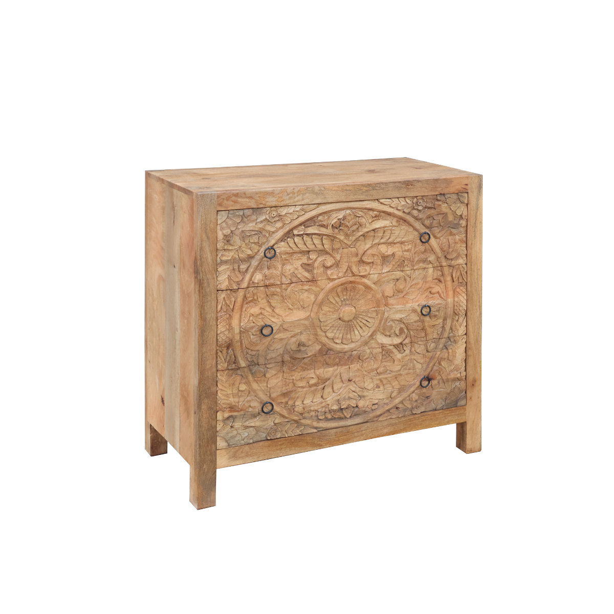 Commode sculpté en bois de manguier Courtney