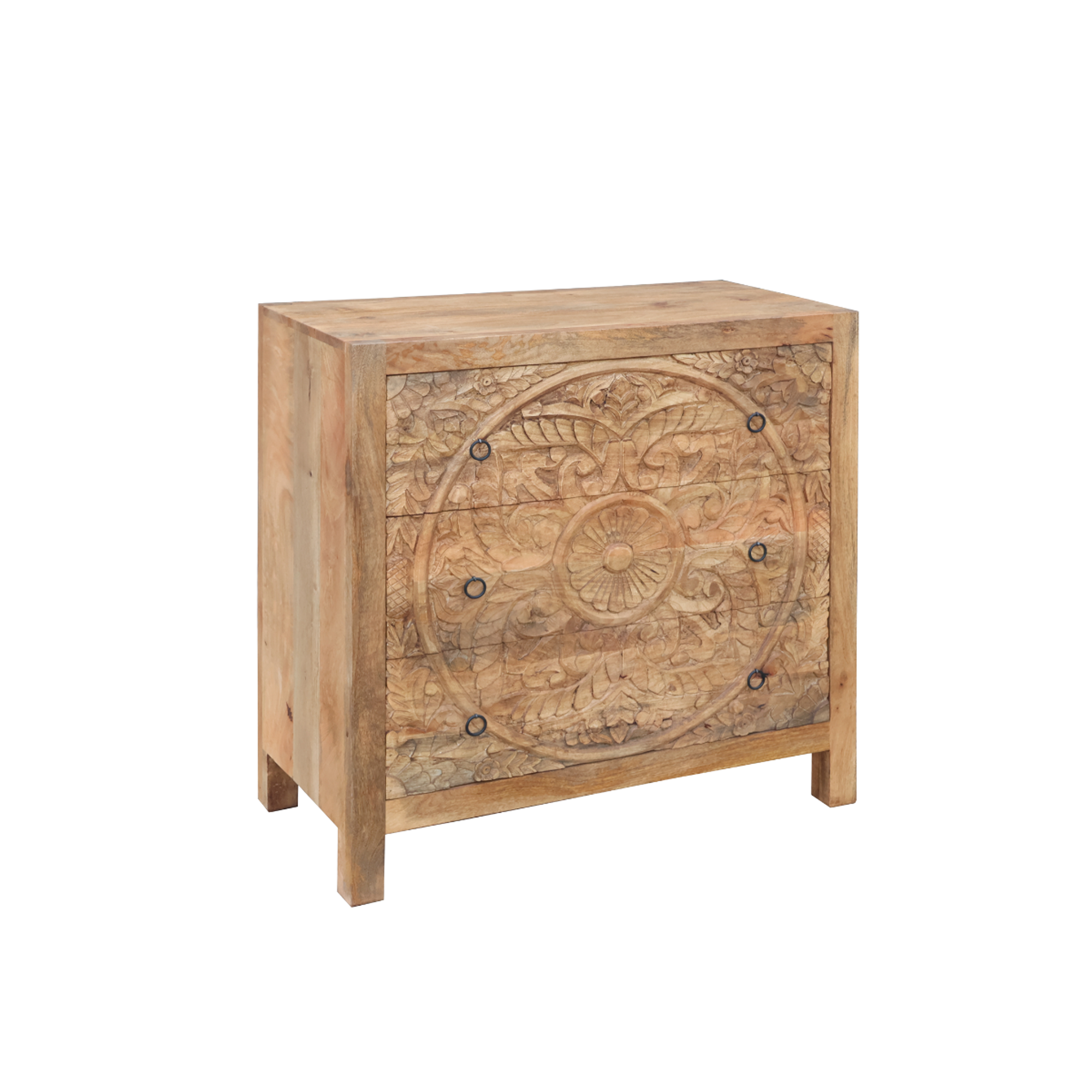 Commode sculpté en bois de manguier Courtney