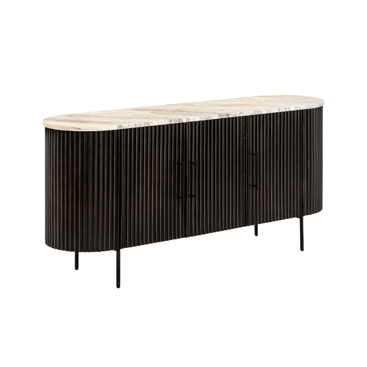 Buffet en métal noir et marbre Alfred
