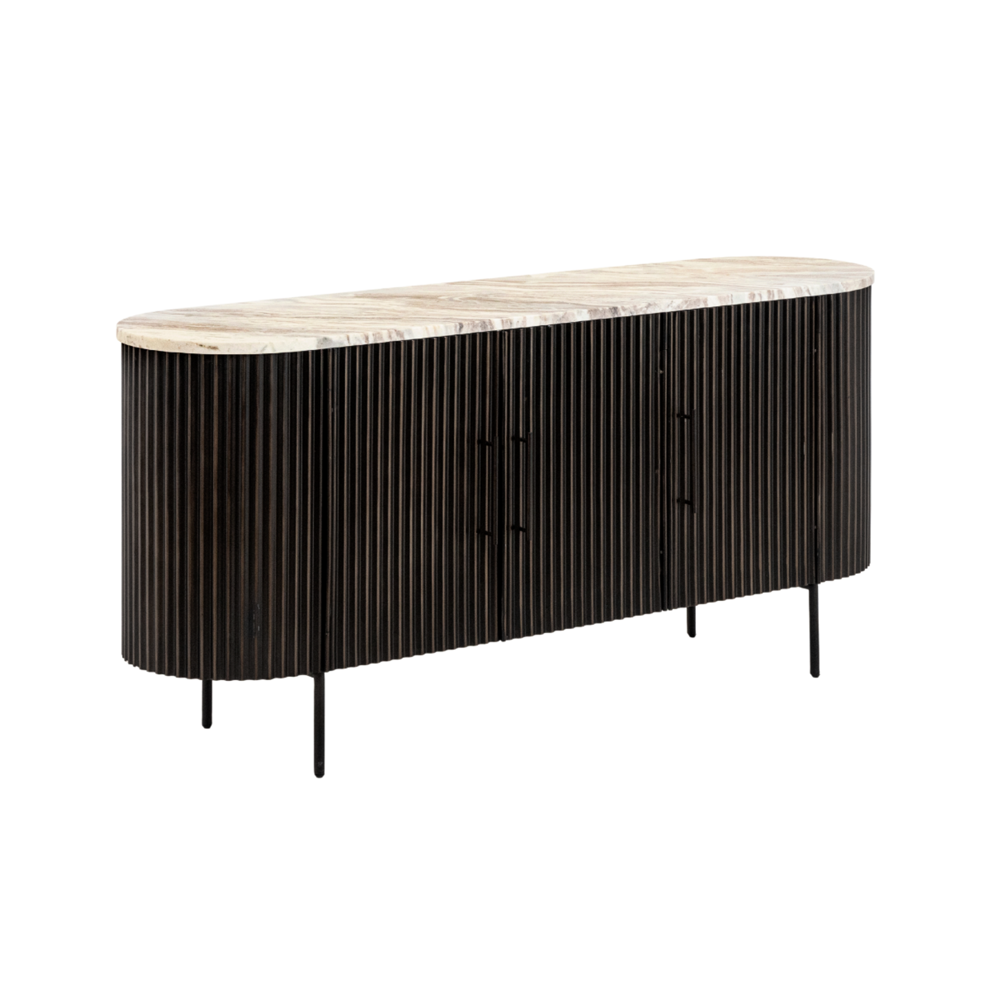 Buffet en métal noir et marbre Alfred