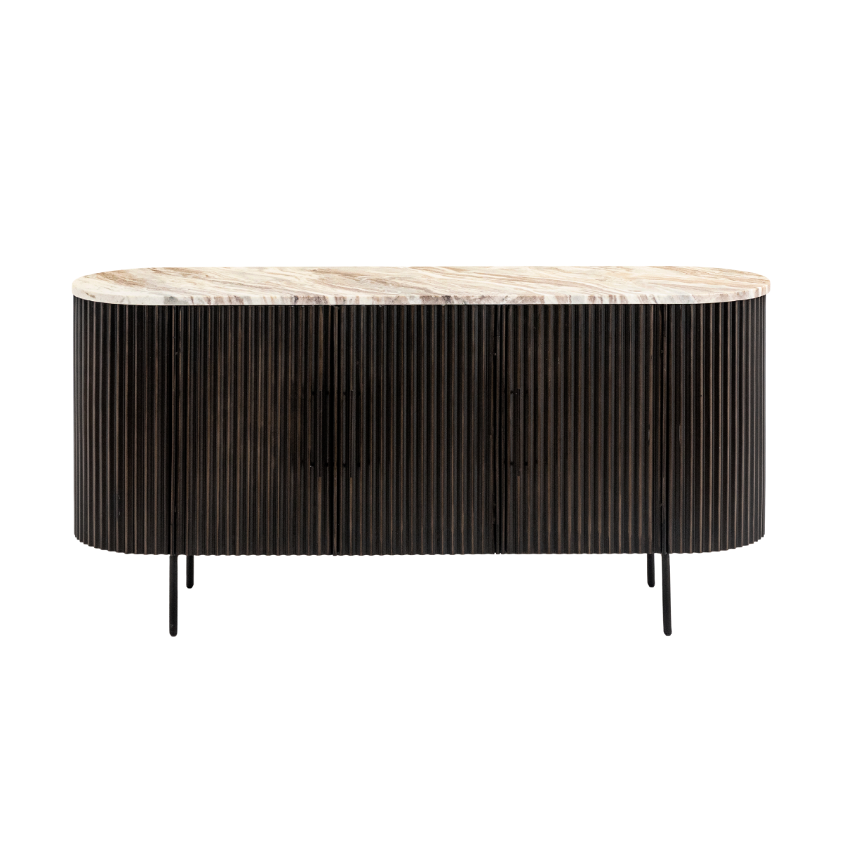 Buffet en métal noir et marbre Alfred