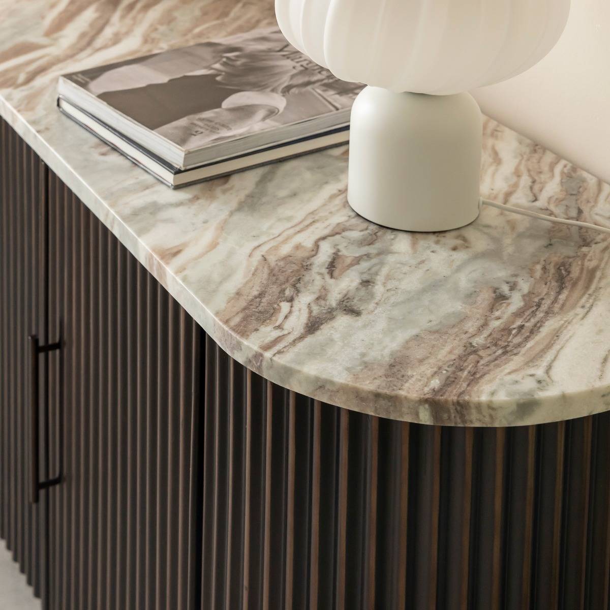 Buffet en métal et marbre Orlando