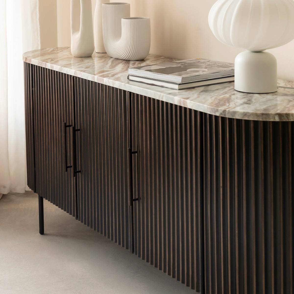 Buffet en métal et marbre Orlando