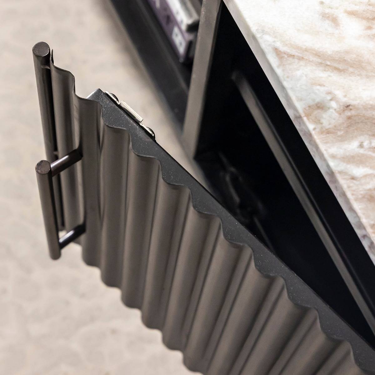 Meuble TV en métal et marbre Orlando