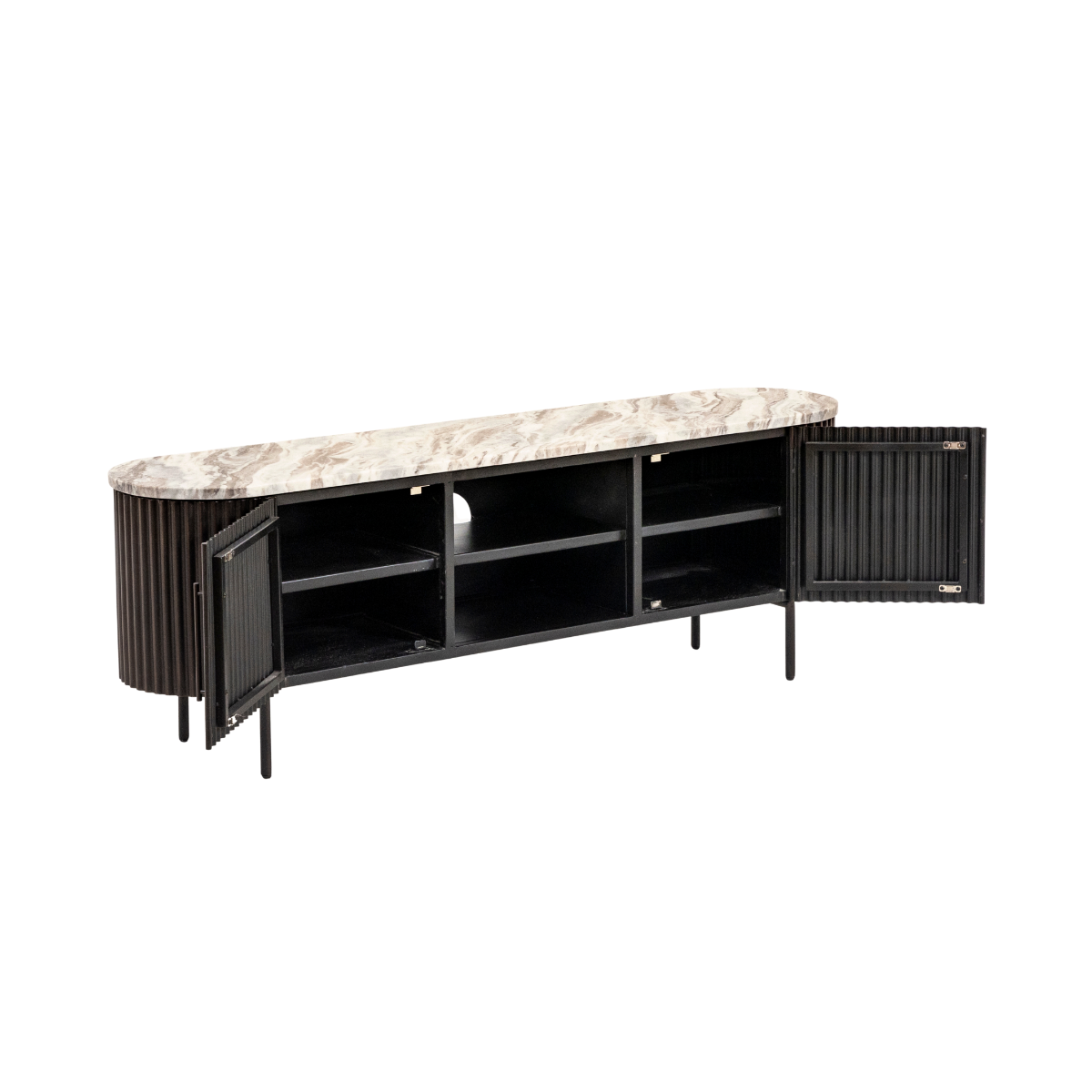 Meuble TV en métal et marbre Orlando