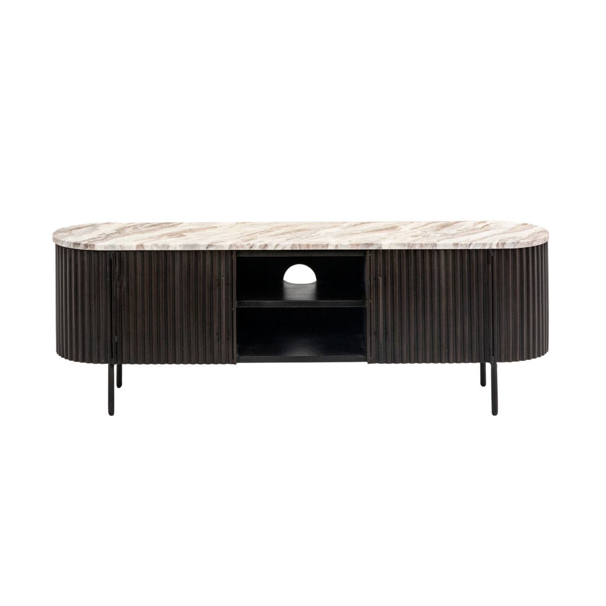 Meuble TV en métal et marbre Orlando