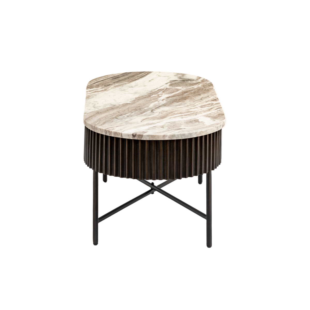 Table basse en métal et marbre Orlando